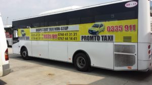 Autobuz inscriptionat Promto taxi